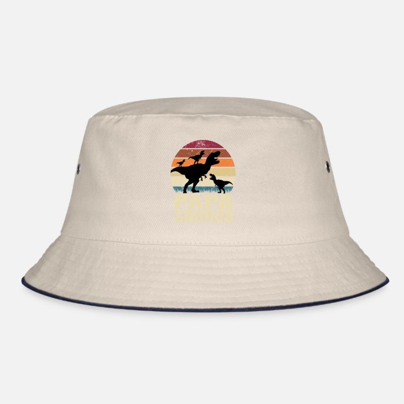 Papasaurus Dinosaur Triplets Father Trex Dino Bucket Hat