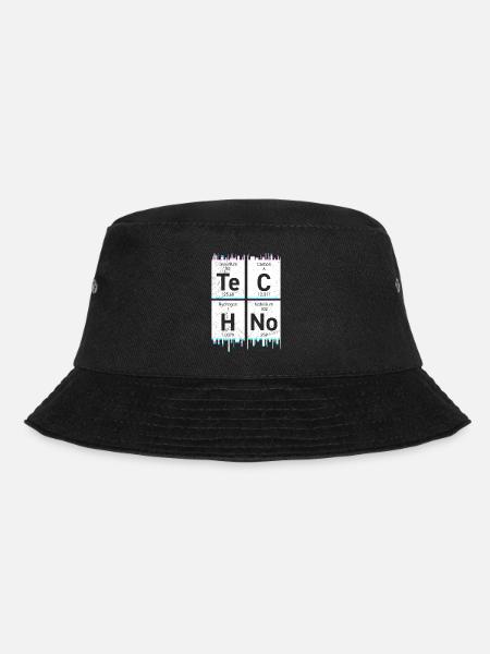 Techno Musik Chemie Elemente Periodensystem - Bucket Hat - Schwarz