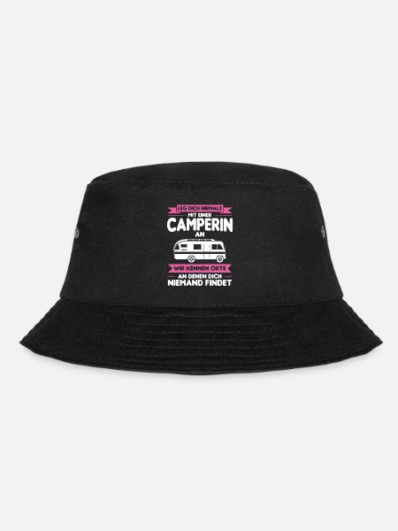 Camperin Reisemobil Wohnmobil Geschenk - Bucket Hat - Schwarz