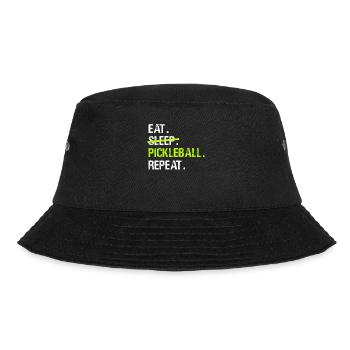 Eat Sleep Pickleball Repeat Paddleball Pickleball - Bucket Hat - black - Front - Lela (165cm)