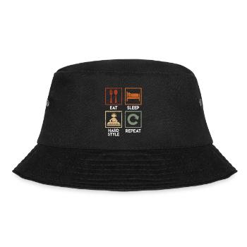 Techno Raver Geschenk Echt Sleep Hardstyle - Bucket Hat - Schwarz - Vorne - Lela (165cm)