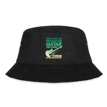 Gitarre Musik Gitarrist Papa Guitar Opa - Bucket Hat - Schwarz - Vorne - Lela (165cm)