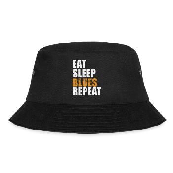 Blues Eat Sleep Blues Repeat - Bucket Hat - Schwarz - Vorne - Lela (165cm)