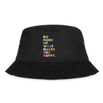 Happiness saying life motto - Bucket Hat - black - Front - Lela (165cm)