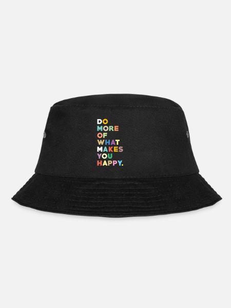 Glück Spruch Leben Motto - Bucket Hat - Schwarz
