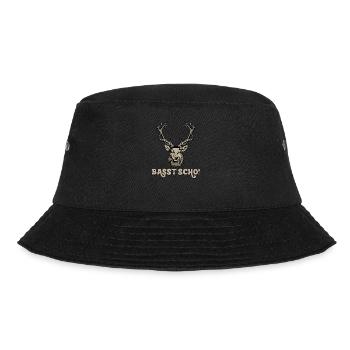 Basst Scho Geweih, Jagen, Jäger - Bucket Hat - Schwarz - Vorne - Lela (165cm)