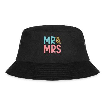 Mr & Mrs Hochzeit - Bucket Hat - Schwarz - Vorne - Lela (165cm)