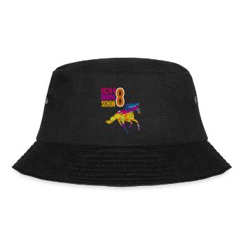 8. Geburtstag Mädchen 8 Jahre Pferd Pferde Party - Bucket Hat - Schwarz - Vorne - Lela (165cm)