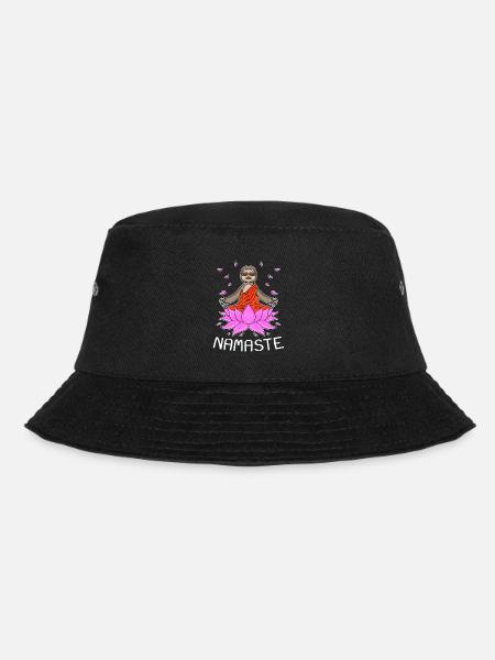 Yoga Namaste Faultier - Bucket Hat - Schwarz