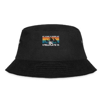 Home Is Where My Stellplatz Is Camping Camper - Bucket Hat - Schwarz - Vorne - Lela (165cm)