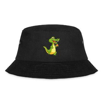 Pizza Lover Crocodile Alligator - Bucket Hat - black - Front - Lela (165cm)