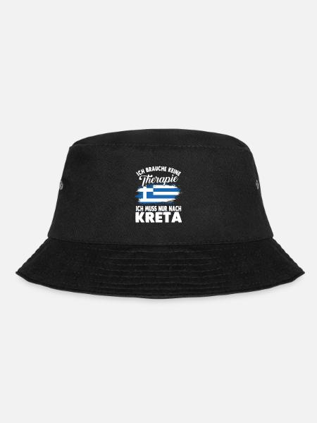 Ich brauche keine Therapie ich muss nur nach Kreta - Bucket Hat - Schwarz