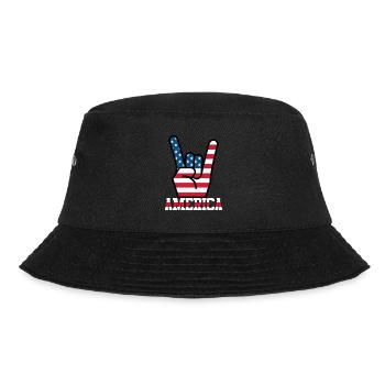 America USA Flag Flag Rocker Hand Signal - Bucket Hat - black - Front - Lela (165cm)