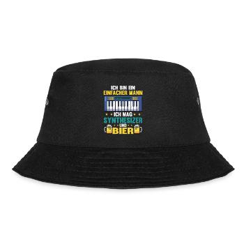 Synthesizer und Bier Keyboard Synth - Bucket Hat - Schwarz - Vorne - Lela (165cm)