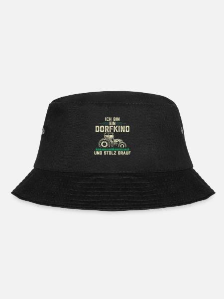 Ich Bin Ein Dorfkind und Stolz Drauf Bauer - Bucket Hat - Schwarz