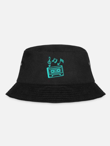 Musikkassette 90er Hip Hop Minimalistisch Kassette - Bucket Hat - Schwarz