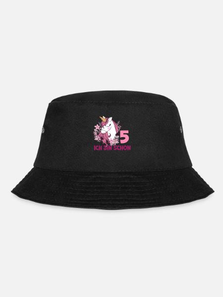 5. Geburtstag Mädchen 5 Jahre Pferd Pferde Einhorn - Bucket Hat - Schwarz