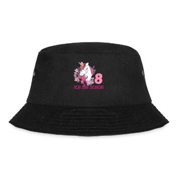 8. Geburtstag Mädchen 8 Jahre Pferd Pferde Einhorn - Bucket Hat - Schwarz - Vorne - Lela (165cm)