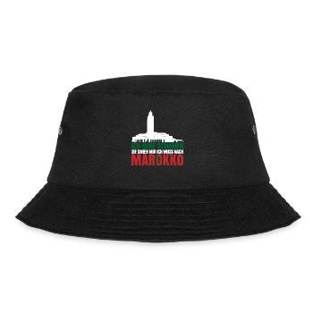 Marokko Amazigh Urlaub Spruch Morocco - Bucket Hat - Schwarz - Vorne - Lela (165cm)