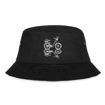 Bicycle with flowers Cyclist Cyclist - Bucket Hat - black - Front - Lela (165cm)