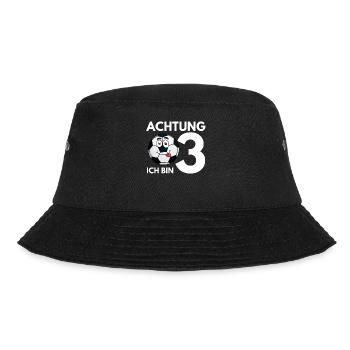 3 Jahre 3. Geburtstag Fussball Kindergeburtstag - Bucket Hat - Schwarz - Vorne - Lela (165cm)