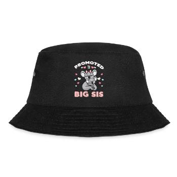 Ich werde große Schwester Geschenk Schwangerschaft - Bucket Hat - Schwarz - Vorne - Lela (165cm)