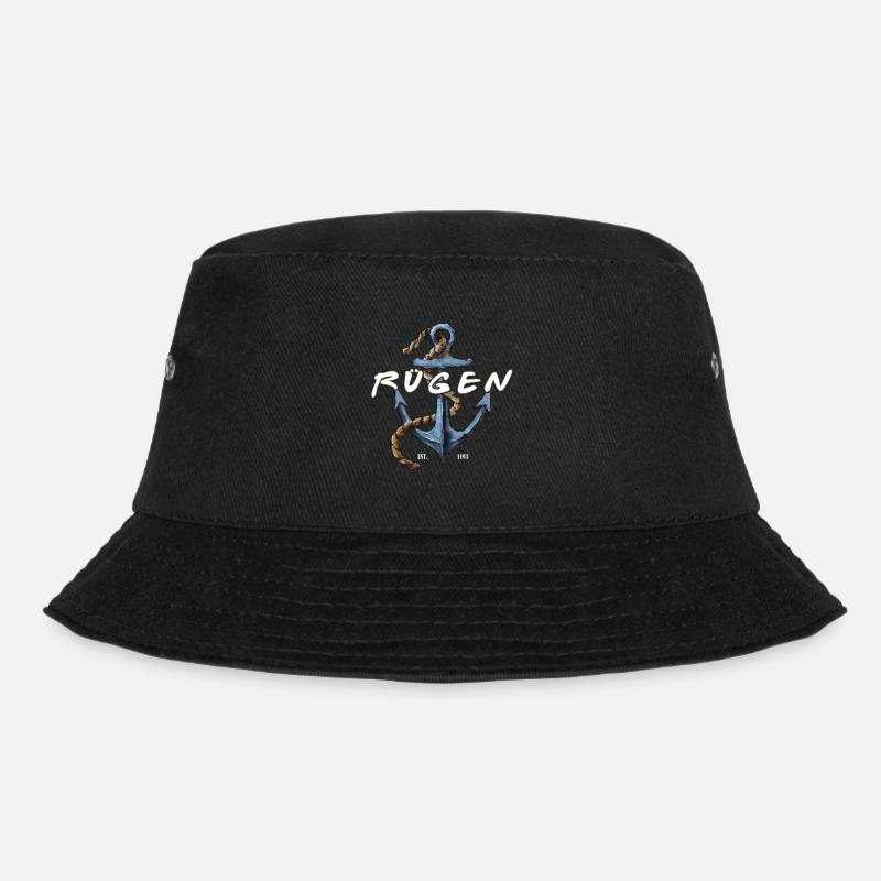 Rügen Anker Urlaub - Bucket Hat - Schwarz