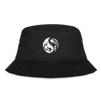 Yin and Yang Symbol with Shaolin Kung Fu Fighter - Bucket Hat - black - Front - Lela (165cm)