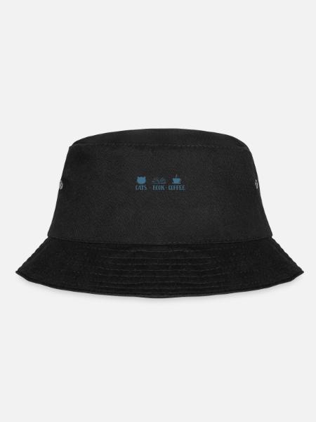 Cats Book Coffee Lesen - Bucket Hat - Schwarz