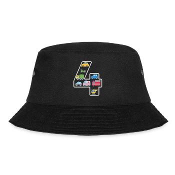 4 years 4th birthday children's birthday - Bucket Hat - black - Front - Lela (165cm)