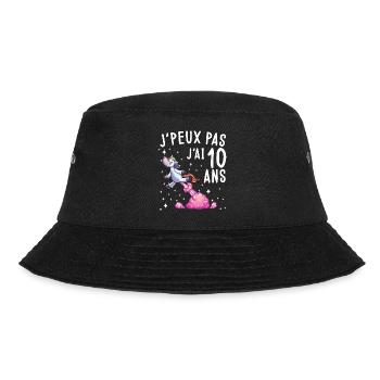 tee shirt 10 ans fille. J'peux pas j'ai 10 ans. - Bob - noir - Devant - Lela (165cm)