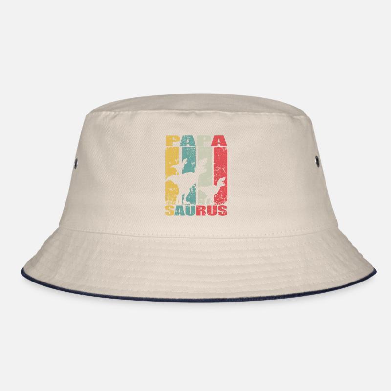 Papasaurus Dinosaur Dino Twins Papa Saurus Bucket Hat