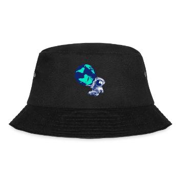 Astronaut Erdkugel Weltall Galaxie Sonnensystem - Bucket Hat - Schwarz - Vorne - Lela (165cm)