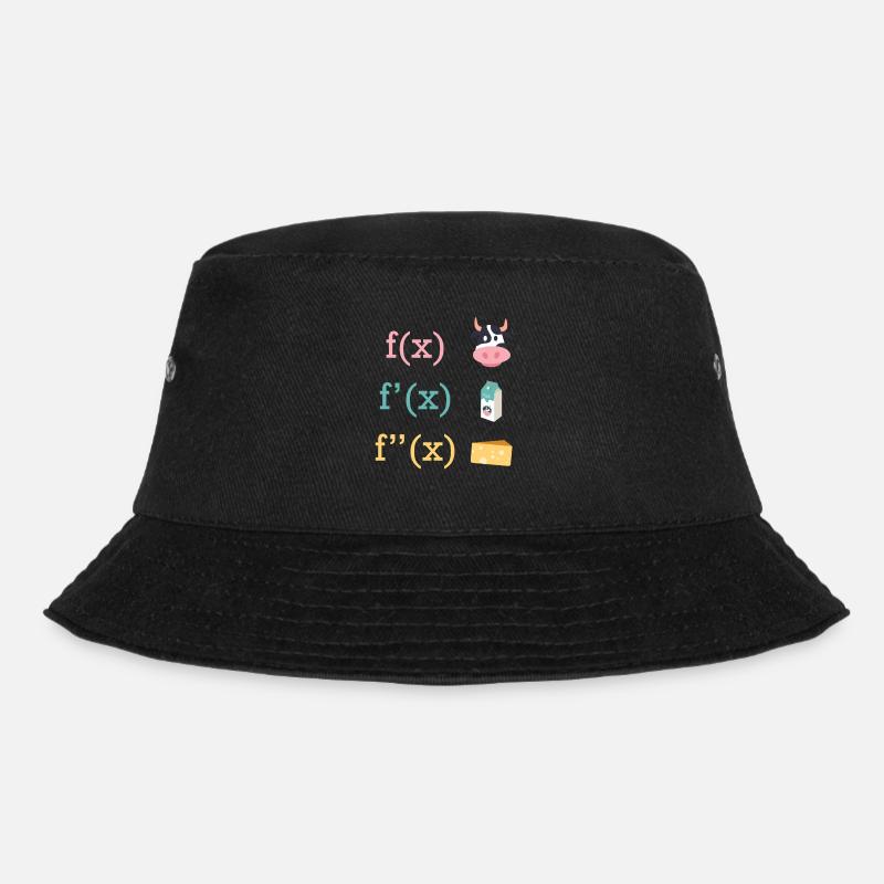 Mathe Spaß Kuh Milch Käse Ableitung - Bucket Hat - Schwarz