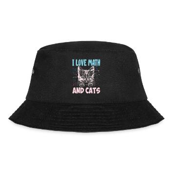 Math Kitty Cat I Love Math And Cats Math Teacher - Bucket Hat - black - Front - Lela (165cm)