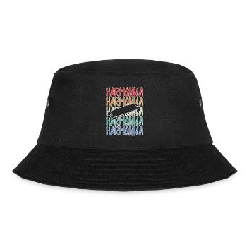 Mundharmonika Mundharmonikaspieler Vintage - Bucket Hat - Schwarz - Vorne - Lela (165cm)