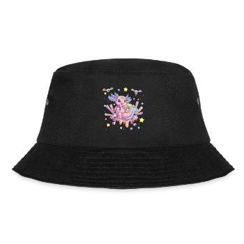 Pastel Goth Cute Creepy Axolotl Gothic Kawaii Menh - Bucket Hat - black - Front - Lela (165cm)