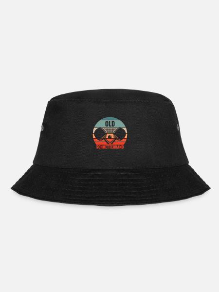 Tischtennis Retro Spieler Old Schmetterhand - Bucket Hat - Schwarz