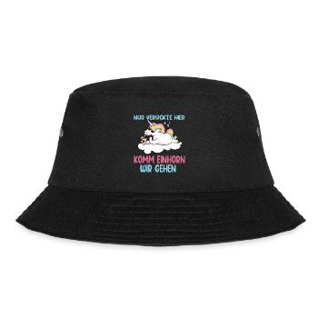 Unicorn Only Crazy Here Unicorn Panda - Bucket Hat - Schwarz - Vorne - Lela (165cm)
