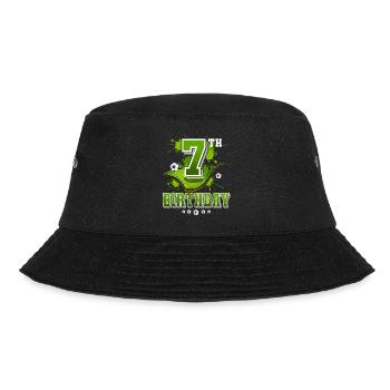 7. Geburtstag Fußball Kinder - Bucket Hat - Schwarz - Vorne - Lela (165cm)