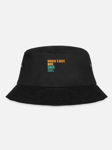 Best Wife since 2021 1st Wedding Anniversary - Bucket Hat - black