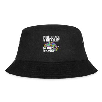 Funny Colorful Chameleon with Intelligence Saying - Bucket Hat - black - Front - Lela (165cm)