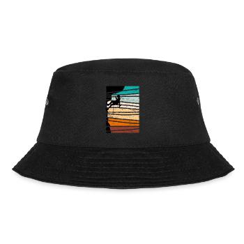 Bergsteiger Kletterer Vintage Felsklettern - Bucket Hat - Schwarz - Vorne - Lela (165cm)
