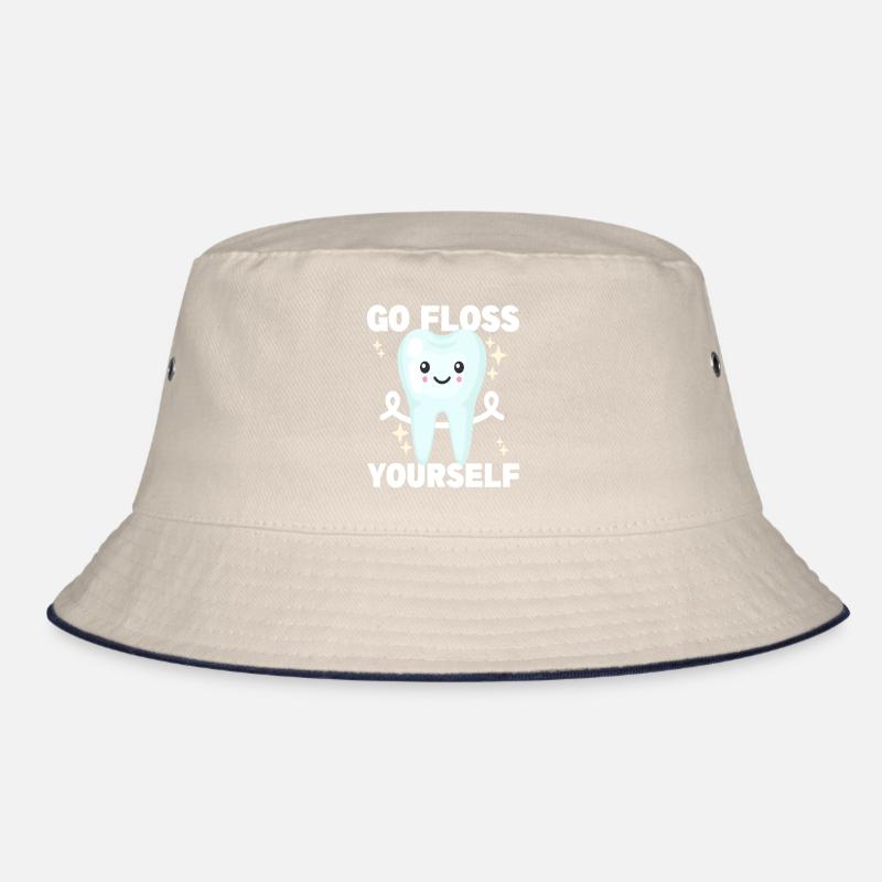 Go Floss Yourself Dentist Dentistry Dental Tooth Bucket Hat