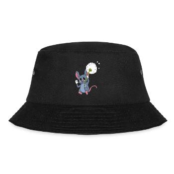 Maus mit Pusteblume - Bucket Hat - Schwarz - Vorne - Lela (165cm)