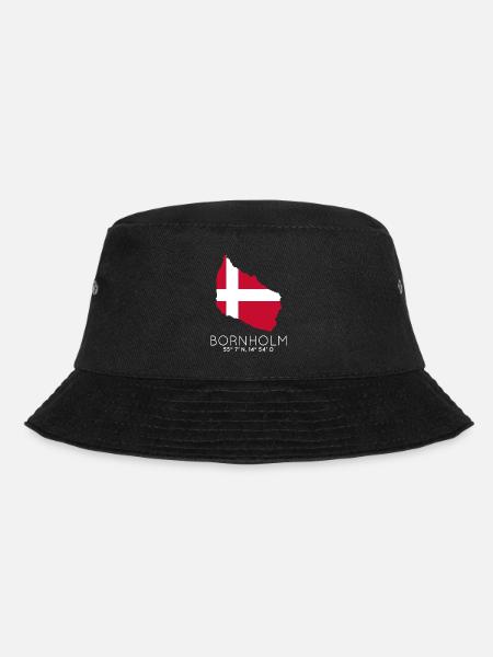 Bornholm Dänemark Insel Koordinaten Karte - Bucket Hat - Schwarz