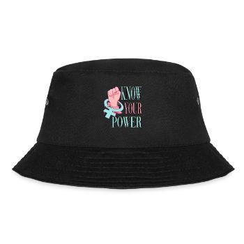 Know your Power Feministin - Bucket Hat - Schwarz - Vorne - Lela (165cm)