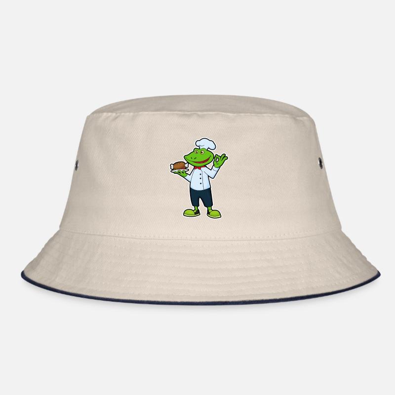 Frosch als Koch mit Servierteller & Hähnchen Bucket Hat