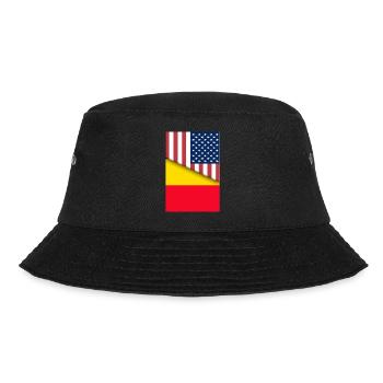 USA Belgien Belgische Flagge Dual Citizen American - Bucket Hat - Schwarz - Vorne - Lela (165cm)