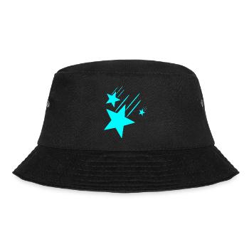3 Türkisfarbende Sterne - Bucket Hat - Schwarz - Vorne - Lela (165cm)